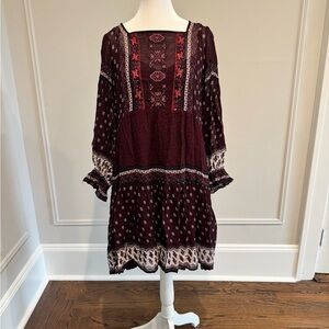 Anthropologie Plum Dress with camisole dress. Size 12